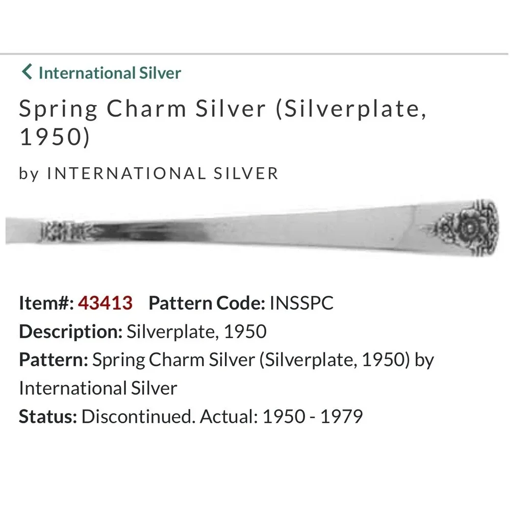 Vintage International Silver Spring Charm Silverplate Serving Set 4pc Floral